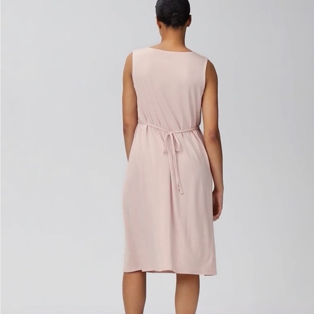 Eileen Fisher Fine Jersey Sleeveless Tie Dress in Pink Size Medium - Picture 2 of 6